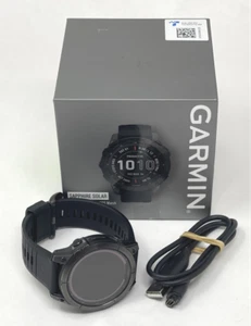 Garmin Fenix 7 Zafiro Solar 47 mm Negro DLC Titanio Banda Negra GPS Excelente - Imagen 1 de 6