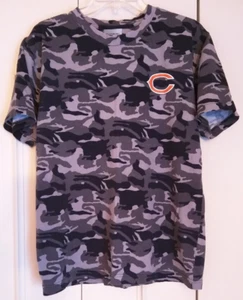 Reebok Chicago Bears Black Gray Camo Tee T-Shirt Men's Large L Cotton EUC - Picture 1 of 10