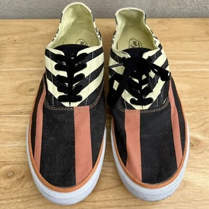 Sperry Canvas Striped Black/Orange/Yellow Canvas Sneakers Men’s Size 12 - Picture 1 of 9
