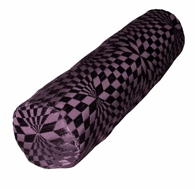 wg03g Purple Geometric Check Throw Bolster Pillow COVER Neck Roll CASE*Cust-Size - Image 1 of 4