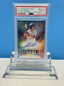 2021 Bowman's Best Blaze Jordan Future Vibrance Autograph PSA 10 - Picture 1 of 2