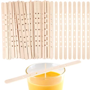 Wooden Candle Wick Holders 50 Pcs Multiwick Centering Device Holders - Picture 1 of 12