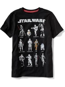NUEVO CON ETIQUETAS OLD NAVY Star Wars El Despertar de la Fuerza Personajes Camisetas Niños XL 14 16 - Imagen 1 de 1