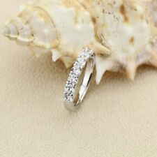 Half Eternity 2.00 Ct. Round Cut Moissanite Engagement Band 14K White Gold Over.