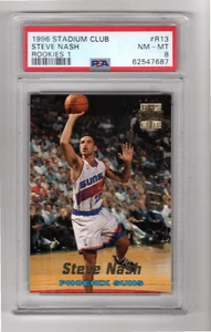 1996 Stadium Club Steve Nash Rookie RC #R13 - PSA 8 - NEARMINT-MINT - Picture 1 of 2