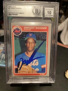 Fleer #82 1985 Dwight Gooden BGS 10 en tarjeta autógrafa - Imagen 1 de 2