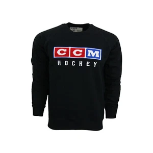 CCM Hockey Vintage Senior/Adult Fleece Crew Sweatshirt (FCR48A) - Black - Picture 1 of 3
