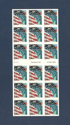 Sc # 3795 ~  Atm Booklet of 18 ~ Non Denominational Lady Liberty Flag Issue - Image 1 of 2