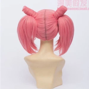 Anime Lolita Party Pink Short Ponytail Full Wig Halloween Cosplay Synthetic Hair - Picture 1 of 5