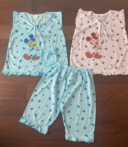 New Fashipn 3pc. set Girl's pajama set MICKEY Disney top short pants Size 12-14 - Picture 1 of 6