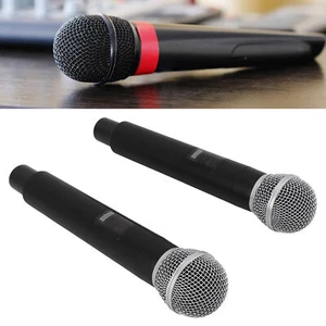2x Wireless VHF Microphone Professional Noise Canceling USB Rechargeable Handhe - Picture 1 of 23