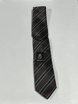 Corbata para Hombres Angelo Rossi Patrón Rayas Negras con Cuadrado de Bolsillo a Juego NUEVA Foto 1 de 3