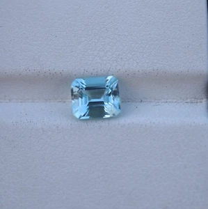 1.1 Cts 6.6x5.7 MM Natural Medium Blue Aquamarine Octagon Cut March Birthstone - Picture 1 of 7