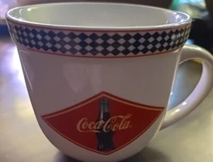 Coca Cola Coffee Mug Cup Checkered Top Gibson No Chips - Picture 1 of 5