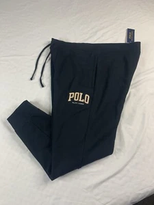 Polo Ralph Lauren Logo Fleece Jogger Pants Black Mens Size XL New - Picture 1 of 9