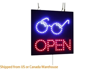 Eye Glasses Eye Exams Neon Sign LED Open Sign Store Sign Business Sign - Image 1 of 4