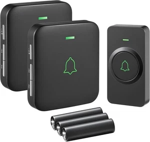 AVANTEK Kabellose Türklingel Batteriebetrieben Mini Funkklingel 300m 2 Empfänger - Bild 1 von 12