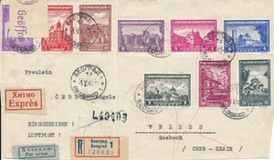 Cover Stamp Serbia Sc 2NB31-41 1943 WWII 3rd Reich Censored Germany Beograd Ober - Picture 1 of 3