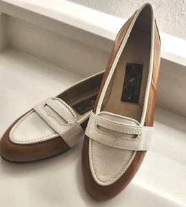 Charter Club Women’s Loafers Size 5 B — Brown & Ivory Two-Tone — Leather - Picture 1 of 6