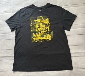 Jordan Retro Flight Lightning Men's T Shirt Black Yellow DA9879-011 Size XL - Picture 1 of 8