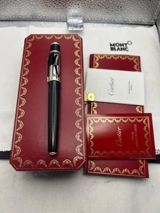 Louis Cartier Diabolo Logotype Fountain Pen, 18K M Nib-Mint - Picture 1 of 24