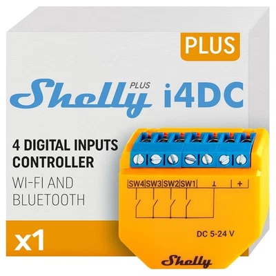 Shelly Plus i4 DC WLAN-Smart-Controller Hausautomation 4 digitalen Eingängen - Bild 1 von 4