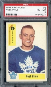 1958-59 Parkhurst #6 Noel Price PSA 8 (RC) Maple Leafs *ML70-530 - Picture 1 of 2