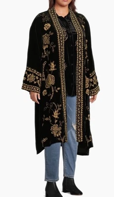 Johnny Was Embroidered Velvet Kimono Coat Jacket Plus Size 2x Nwt - Image 1 of 4