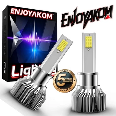 2Pcs 10000lm LED Headlight Kit Bulbs High Low Beam Bright White 6000K Light H1 - Image 1 of 4