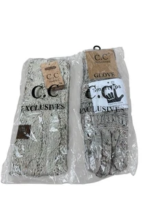 C.C Exclusives Strick Stirnband & Handschuhe Set Haferflocken Konfetti Neu mit Etikett - Bild 1 von 8