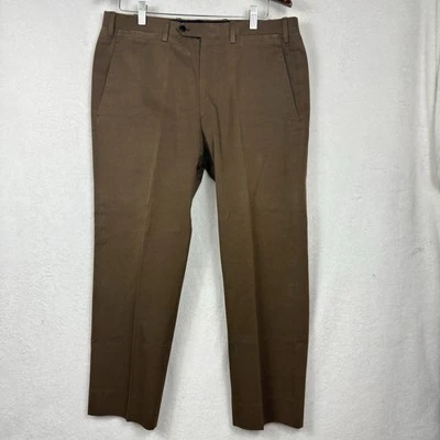 Kiton Hombre Marrón Chino Frente Plano XL 36 X 28 52 IT 100% Algodón Usado en Excelente Condición Foto 1 de 4