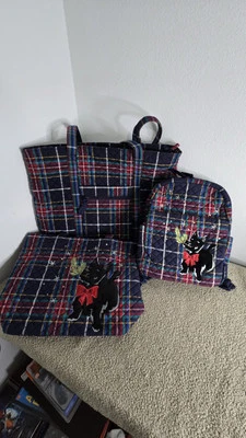 Nuevo con etiquetas Bolso de Mano Vera Bradley Tartán para Perros, Bolso Pequeño y Mochila Pequeña 3 Bolsas Foto 1 de 4