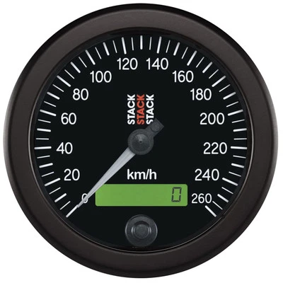 Stack ST3802 Electronic Speedometer 0-260 KMH Black Face 80mm - Image 1 of 2