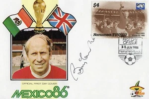 Sir Bobby Charlton signiert Mexiko 86 England Manchester United FDC COA - Bild 1 von 1