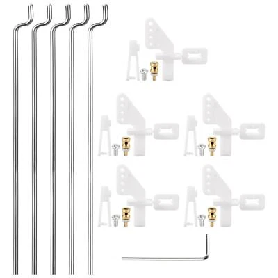 UXCELL 5 Stck. Nylon Steuerhorn + Schlüssel + 5 Stck. 1,2x260 mm Zugstange + 5 Stck. Schnellhalter