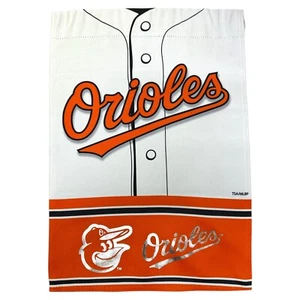 Baltimore Orioles 12.5 x 18 Inch Double Sided Suede Foil Garden Flag - Picture 1 of 2