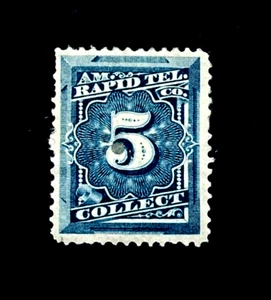 US Stamp - 1881 Rapid Telegraph Company Hole Perfin Mint OG H r59 - Picture 1 of 2
