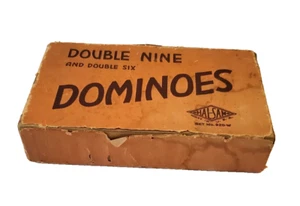 VTG Halsam Double Nine and Double Six Dominoes 920-W IN BOX - Picture 1 of 10