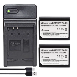 2x BP-1030 BP-1130 Battery +USB Charger Samsung NX1000 NX1100 NX200 NX2000 NX300 - Bild 1 von 12