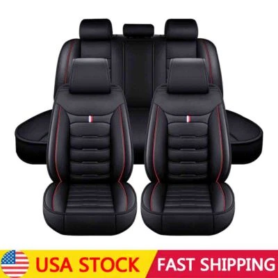 For Cadillac CTS PU Leather Full Set Car 5 Seat Covers Front & Rear Cushion Pad Foto 1 de 4