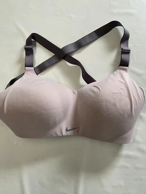 Womens NIKE Pink/Peach Yoga Running Padded Studio Sports Bra Sz M Foto 1 de 3
