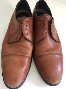 Cole Haan Mens Brown Cap Toe Oxfords Leather Dress Shoes 9M No Laces - Picture 1 of 10