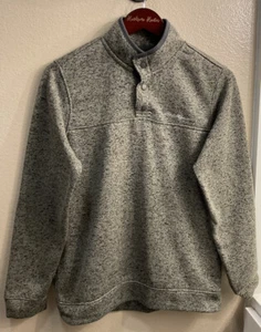 Eddie Bauer M Gris Para Hombres Radiador Polar Snap Mock Pullover Manga Larga U - Imagen 1 de 10
