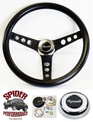 Volante Plymouth 1968-1969 negro 13 1/2" negro clásico Foto 1 de 4