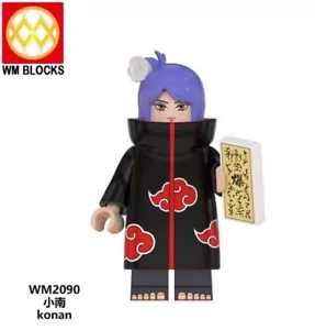 2 inch Custom Naruto Shippuden, Konan in Akatsuki Outfit Minifigure with Base - Picture 1 of 1