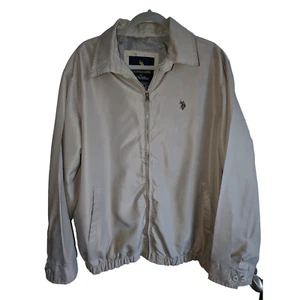 US Polo Assn Men's XL Lightweight Full Zip Jacket Beige Classic Style Casual - Picture 1 of 15