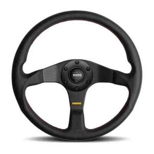 MOMO Tuner Steering Wheel 350mm – Black Leather Black Spokes NEW Genuine NFC - Picture 1 of 4