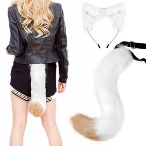 Fashionable Faux Fur Tail Accessory High Quality Headband Fluffy Fox Cat Ear Set - Picture 1 of 20
