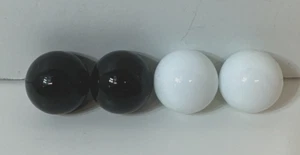 Vintage ABALONE Board Game replacement parts 2 Black and 2 White Marbles 7/8” - Picture 1 of 4