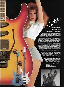 1980 Vester Vintage Sunburst Guitarra Eléctrica y Bajo Anuncio 8x11" Impresión de Anuncio - Imagen 1 de 3